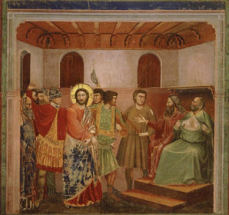 GIOTTO di Bondone jesus infor oversteprasten kajafas china oil painting image